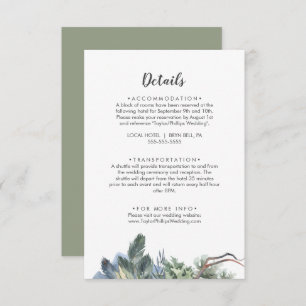 Winter Greenery Wedding Details Enclosure Card Informatiekaartje