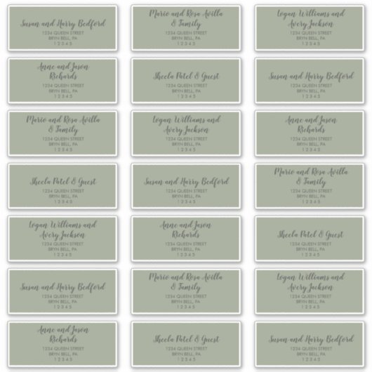 Winter Greenery Wedding Guest Adresetiketten Sticker (Voorkant)
