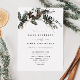 Winter Greenery Wedding Kaart