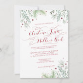 Winter Greenery Wedding Kaart (Voorkant)