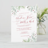 Winter Greenery Wedding Kaart (Staand voorkant)