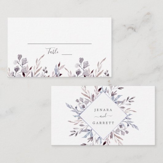 Winter Greenery Wedding Plaatskaartje (Voorkant / Achterkant)