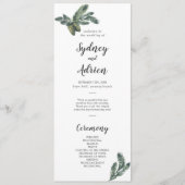 Winter Greenery Wedding Programme Programmakaart (Voorkant)