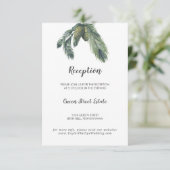 Winter Greenery Wedding Reception Enclosure Card Informatiekaartje (Staand voorkant)