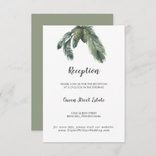 Winter Greenery Wedding Reception Enclosure Card Informatiekaartje