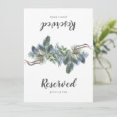 Winter Greenery Wedding Reserved Sign (Staand voorkant)