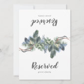Winter Greenery Wedding Reserved Sign (Voorkant)