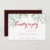 Winter Greenery Wedding RSVP (Voorkant / Achterkant)