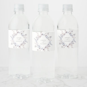 Winter Greenery Wedding Waterfles Etiket