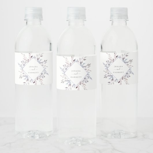 Winter Greenery Wedding Waterfles Etiket (Flessen)