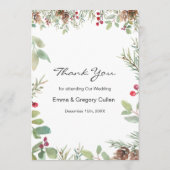 Winter Greenery Wedfeest Menu (Achterkant)