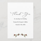 Winter Greenery Wedfeest Menu (Achterkant)