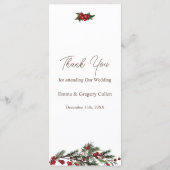 Winter Greenery Wedfeest Menu (Achterkant)