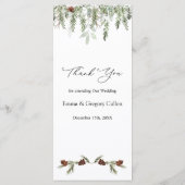 Winter Greenery Wedfeest Menu (Achterkant)