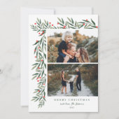 Winter Greenery White 2 Kerstfeest Feestdagenkaart (Voorkant)