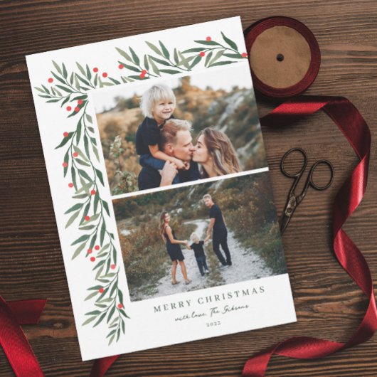 Winter Greenery White 2 Kerstfeest Feestdagenkaart