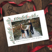 Winter Greenery White met kerstfeest Feestdagenkaart