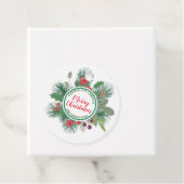 Winter Greenery Wreath Merry Kerstmis Bedankjes Labels (In situ)