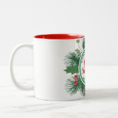 Winter Greenery Wreath Merry Kerstmis Tweekleurige Koffiemok (Links)