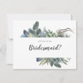 Winter Greenery zal je mijn Bridesmaid zijn Notitiekaartje (Voorkant)