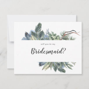 Winter Greenery zal je mijn Bridesmaid zijn Notitiekaartje
