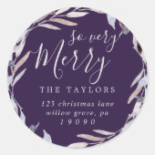 Winter Greenery zo zeer Merry Address Envelope Ronde Sticker (Voorkant)