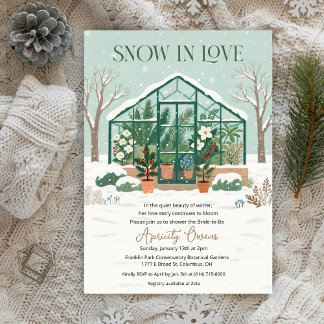 Winter Greenhouse Bridal Shower Invitation Kaart