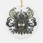Winter-Greenman-versiering Keramisch Ornament (Voorkant)