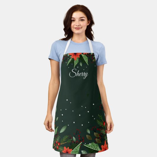 Winter Greens Apron Schort (Gedragen)