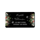 Winter Greens en Snowflakes Adres Etiket (Voorkant)