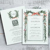 Winter Greens Garland Wedding All in One Mint Kaart