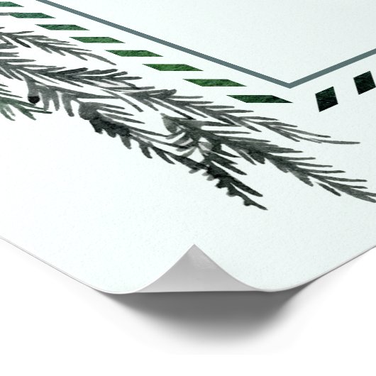 Winter Greens Garland Wedding Welcome Mint Green Poster (Hoek)