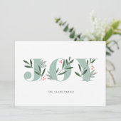 Winter Greens Joy Holiday Kaarten (Staand voorkant)
