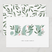 Winter Greens Joy Holiday Kaarten (Voorkant / Achterkant)