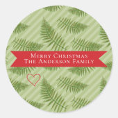 Winter Greens Kerstfeestdag Ronde Sticker (Voorkant)