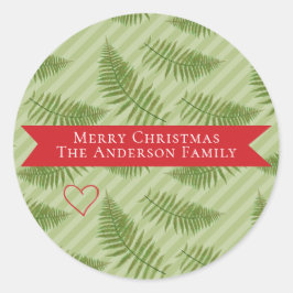 Winter Greens Kerstfeestdag Ronde Sticker