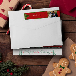 Winter Greens Red Familie Foto kerstfeestdag