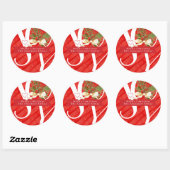 Winter Greens Red Joy kerstfeestdag Ronde Sticker (Vel)