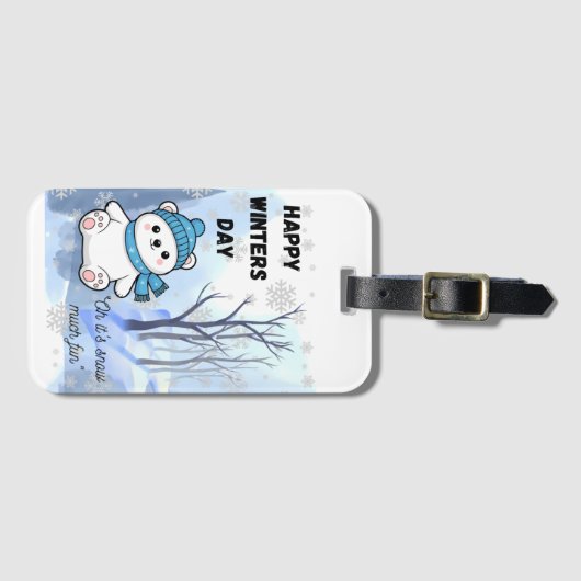 Winter Greeting Card Bagagelabel (Voorkant (horizontaal))