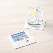 Winter Greetings. Female elf walking in the snow Kartonnen Onderzetters (Insitu)