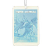 Winter Greetings. Ice dragon with antlers Luchtverfrisser (Achterkant)