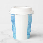 Winter Greetings. Ice dragon with antlers Papieren Bekers (Rechts)