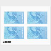 Winter Greetings. Ice dragon with antlers Rechthoekige Sticker (Vel)