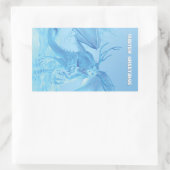 Winter Greetings. Ice dragon with antlers Rechthoekige Sticker (Tas)