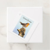 Winter Greetings. Robin singing  Bedankjes Labels (In situ)