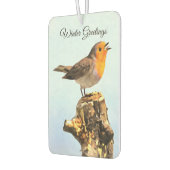 Winter Greetings. Robin singing  Luchtverfrisser (Links)