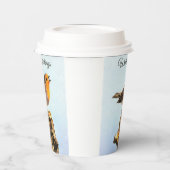 Winter Greetings. Robin singing Papieren Bekers (Links)