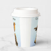 Winter Greetings. Robin singing Papieren Bekers (Rechts)