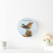 Winter Greetings. Robin singing  Ronde Klok (Huis)