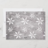 Winter Grey Snowflake Overlay Vier Foto's Feestdagenkaart (Achterkant)